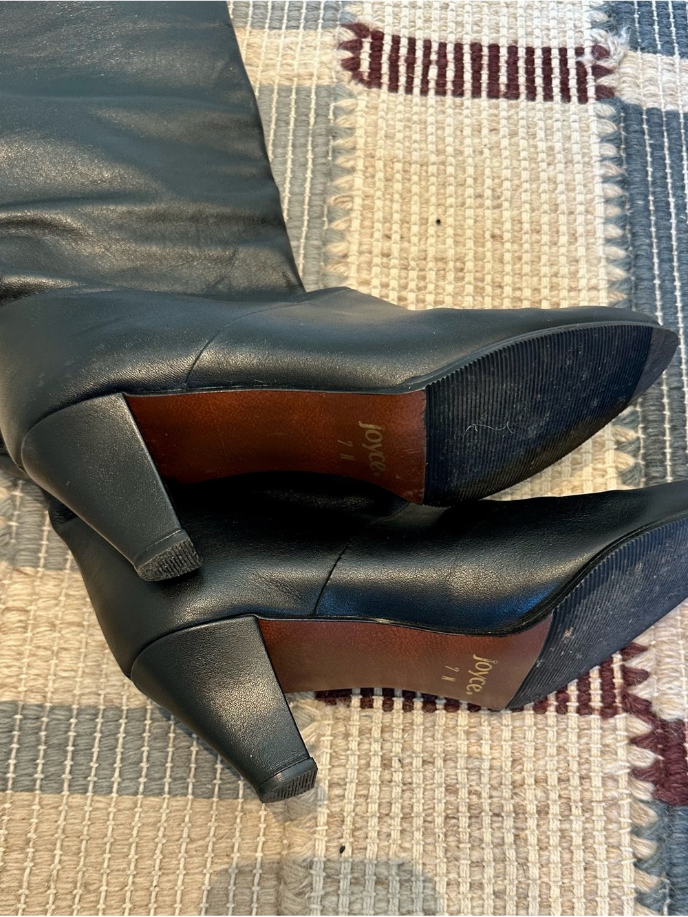 Vintage Joyce Black Leather Mid-Calf Boots - Picture 7 of 7